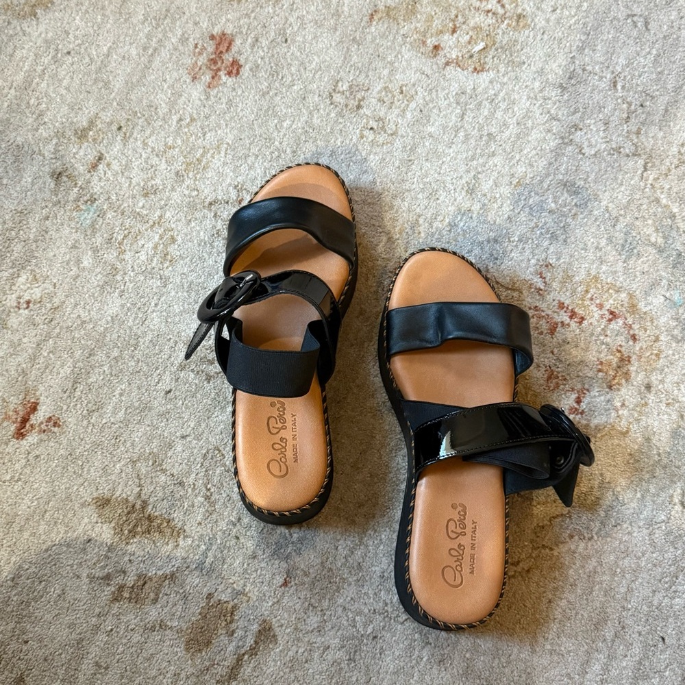 ✮⋆˙ Carlo Pera Black Platform Sandals - Made in Italy - Leather - 39
